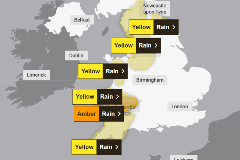Full list of Met Office weather warnings in UK today as homes 'likely ...