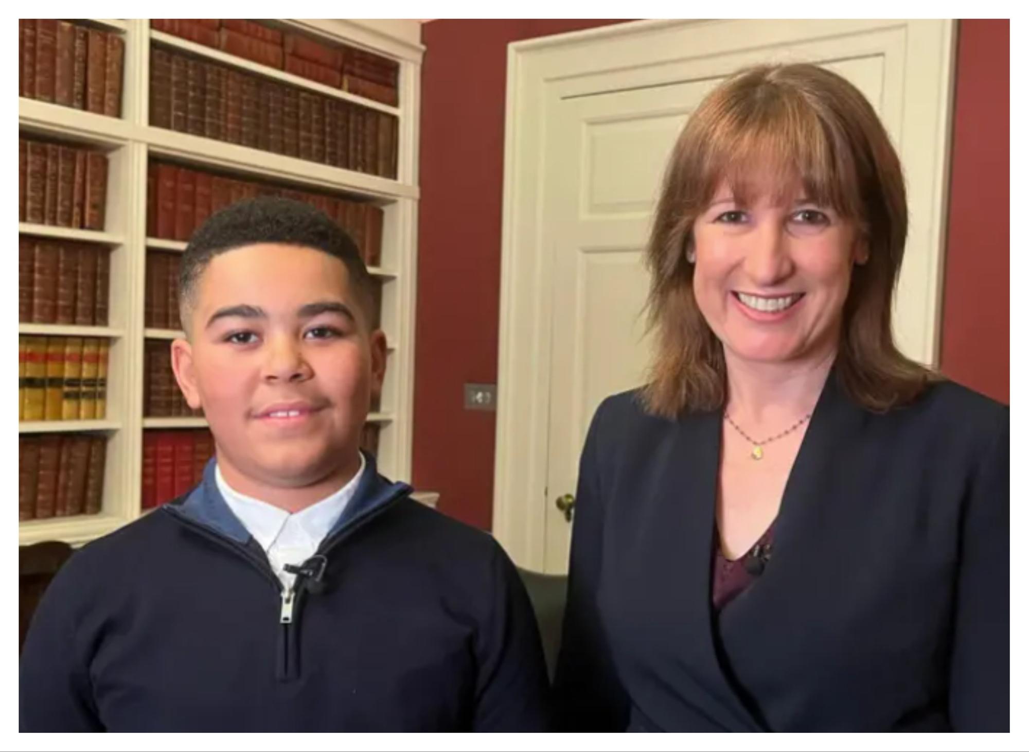Doncaster schoolboy, 11, interviews Chancellor Rachel Reeves