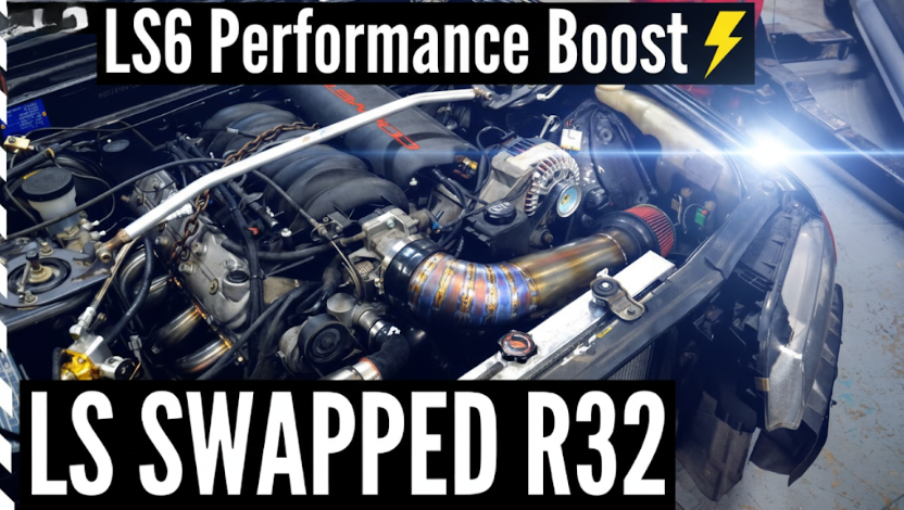 LS6 swap on Skyline R32 part 3 – titanium intake & starter installation