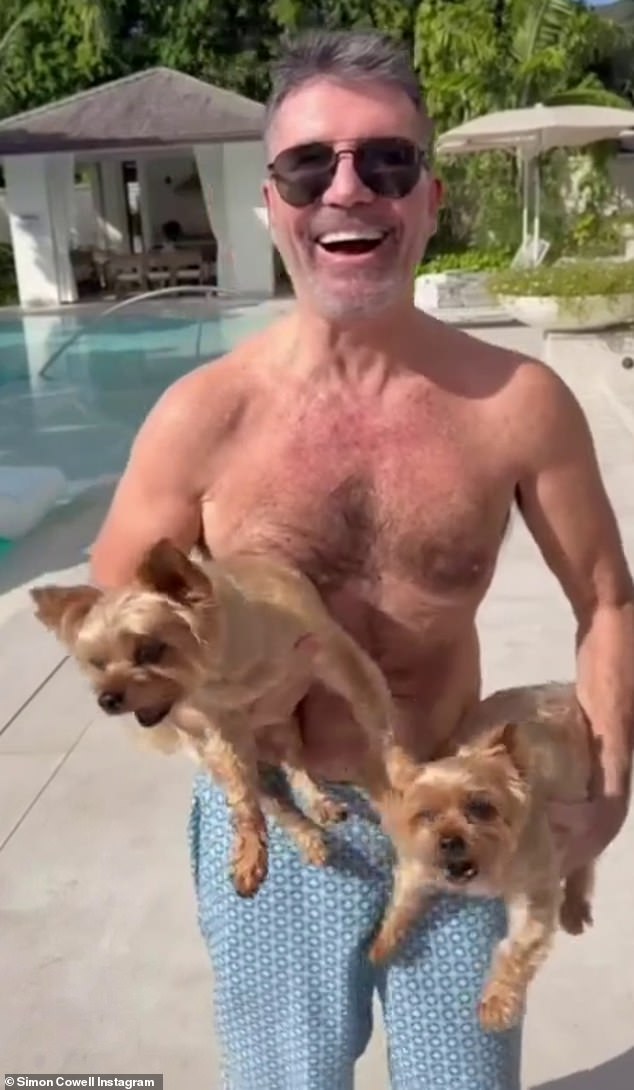Simon Cowell, 66, showcases his toned physique as he poses shirtless