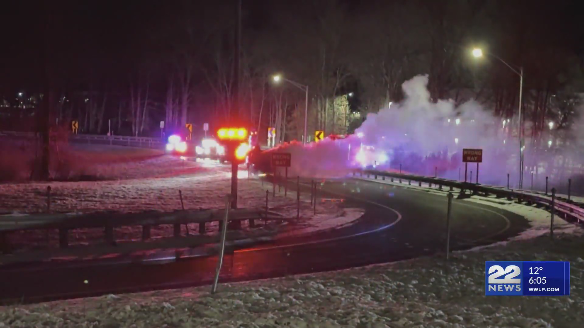 Crews put out car fire on the I-91 ramp in Enfield