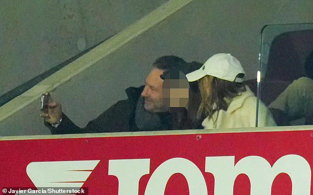 Olivia, Horner's biological daughter from a former relationship with Beverley Allen, was flanked by her parents as they took selfies while watching the stalemate play out 