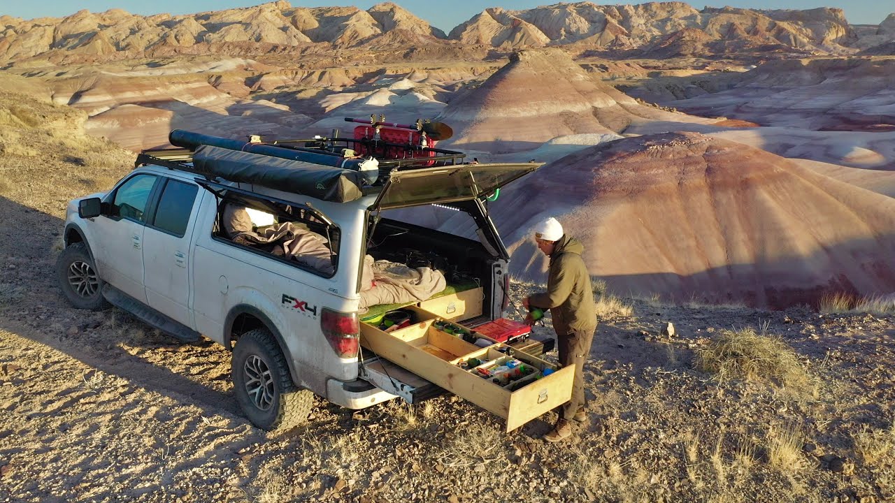 Solo truck camping in Moab canyons<br><br>