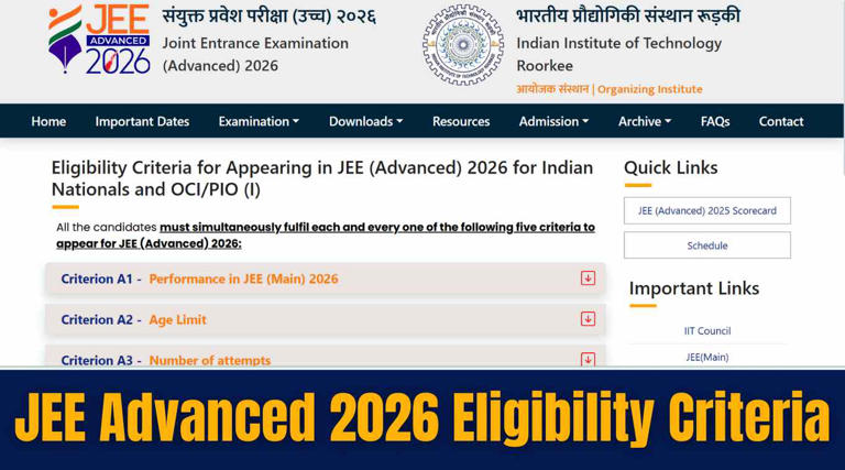 JEE Advanced 2026 eligibility criteria: Mandatory points, no. of ...