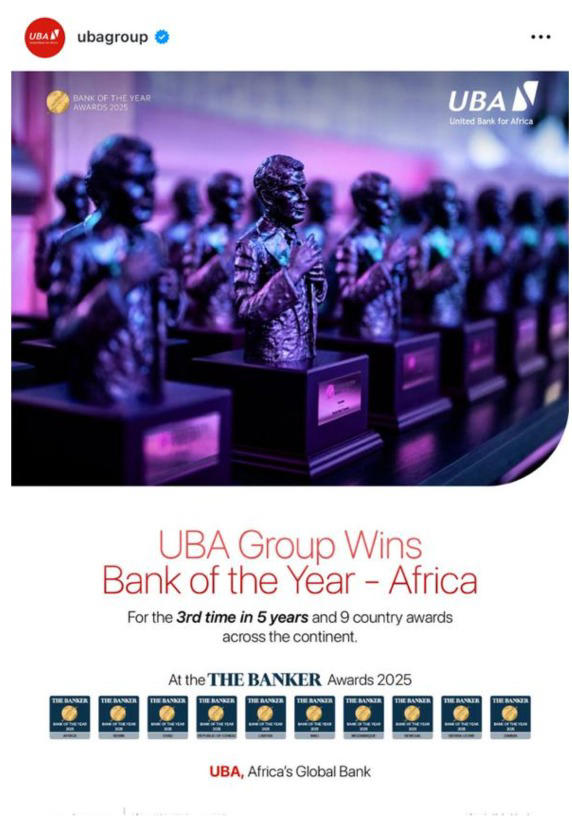 UBA Congo remporte pour la septième fois le prix de la Meilleure Banque de l’Année décerné par le magazine The Banker