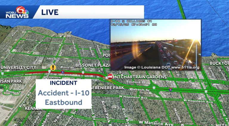 Gridlock remains, all lanes open on I-10 east after crash near Veterans ...