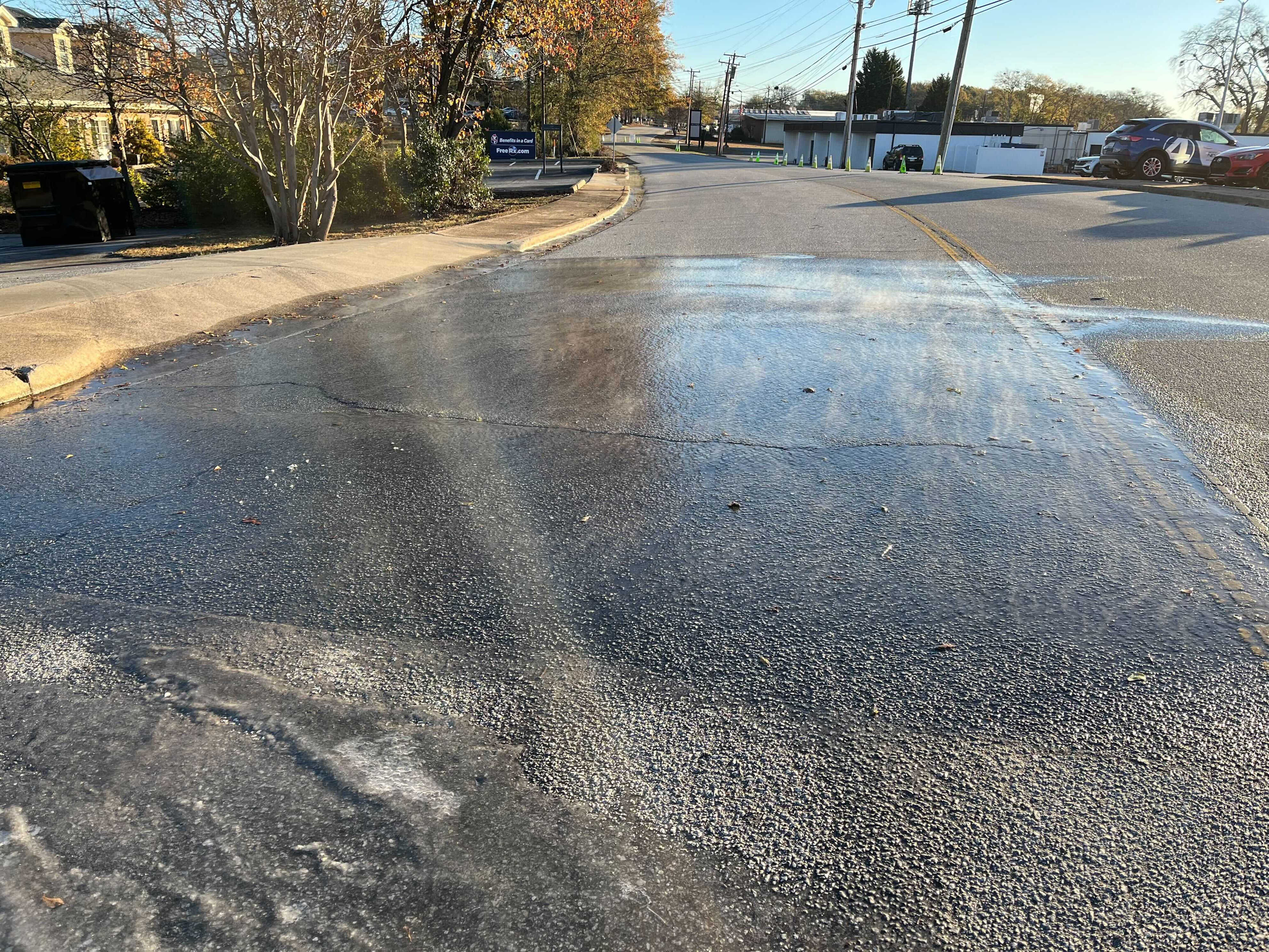 Water main break closes part of road in Greenville