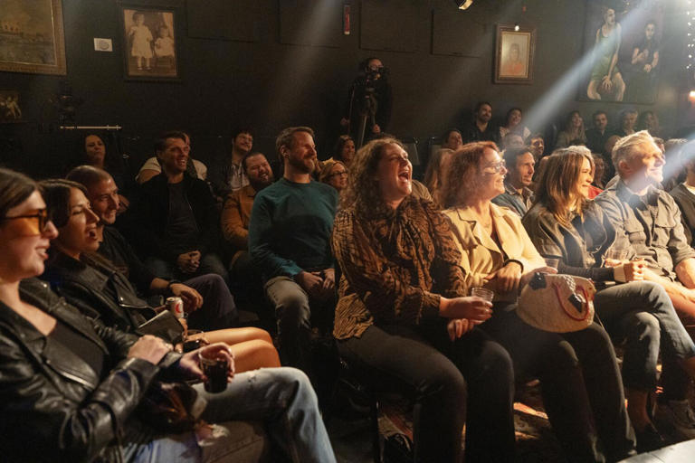 The crowd reacts to Ahmed Bharoocha's stand-up comedy performance. ((Karla Gachet / For The Times))