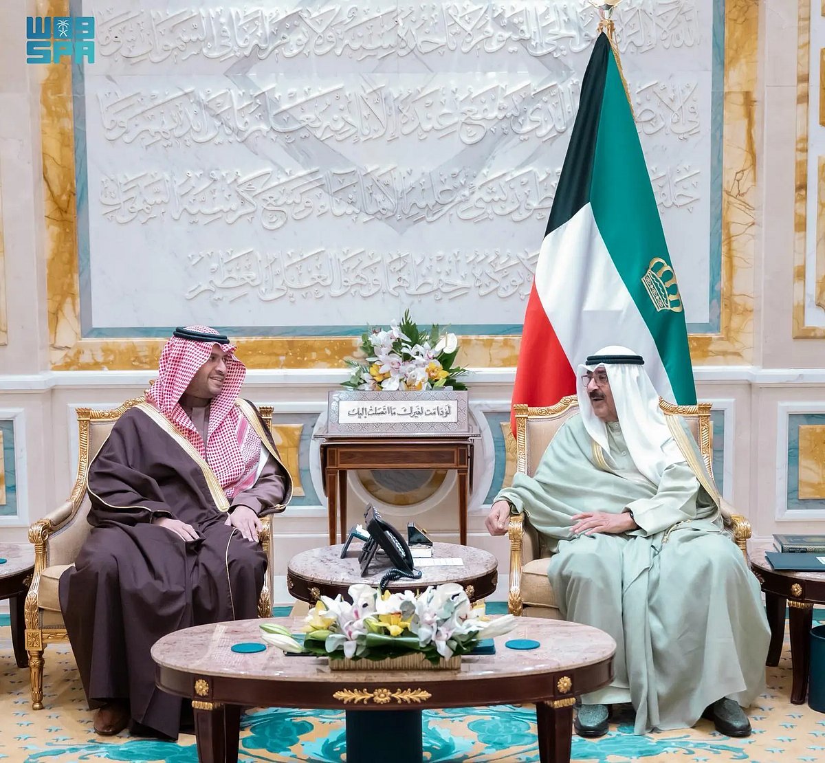 أمير الكويت والأمير تركي بن محمد بن فهد يستعرضان العلاقات الأخوية بين ...