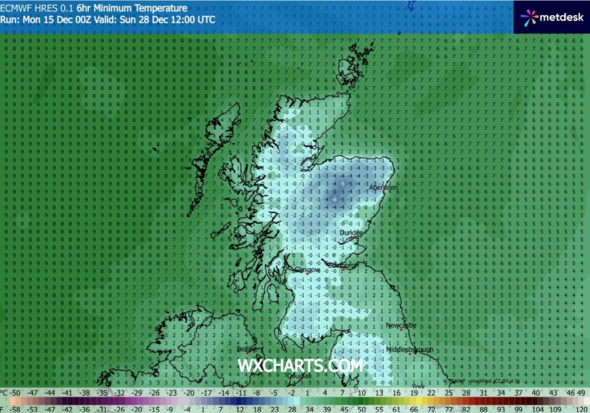 UK weather maps turn icy blue as brutal -6C Arctic freeze hits - 10 ...