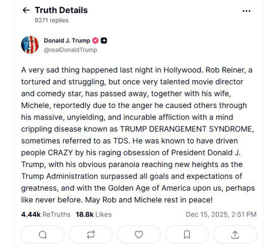 Trump’s taunting of a dead filmmaker marks a new low for the king of narcissism