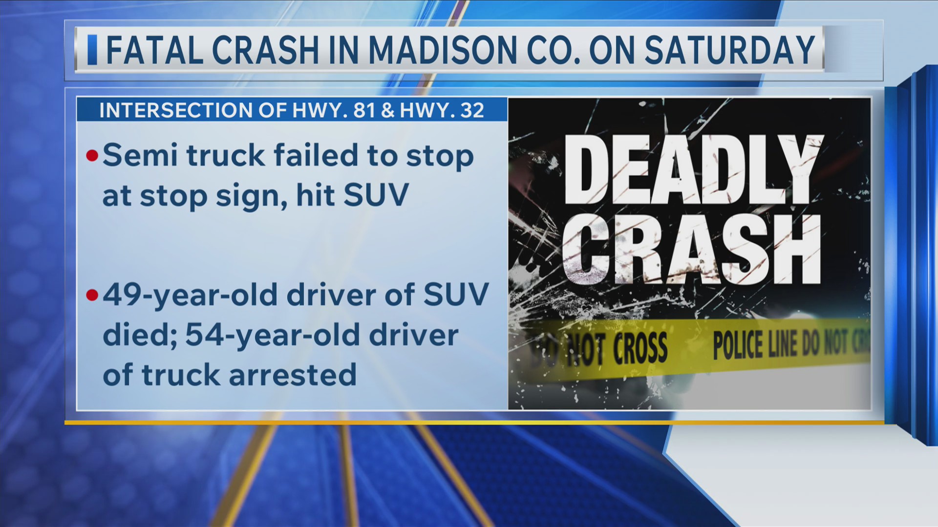Fatal crash in Madison County