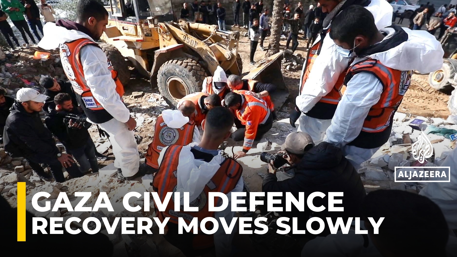 Gaza civil defence struggles through tonnes of rubble to recover ...