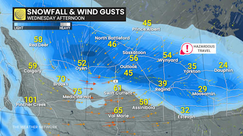 Disruptive storm threatens the Prairies with 15-30 cm of snow, intense ...