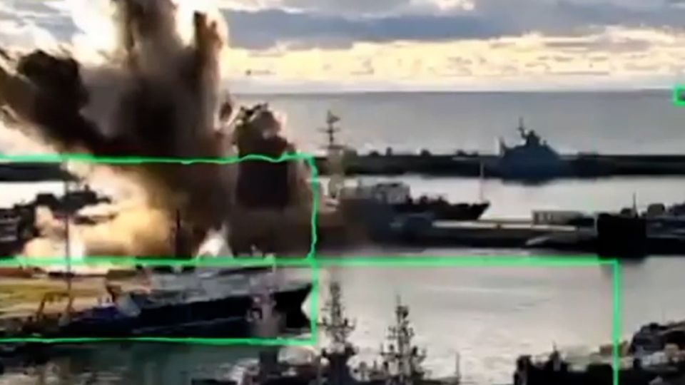 Ukraine says it struck Russian submarine at a port with underwater drones<br>