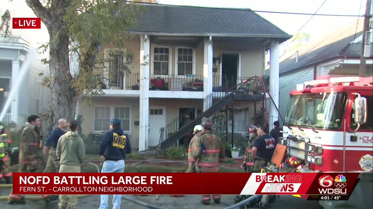 NOFD battling large fire in the Carrollton neighborhood