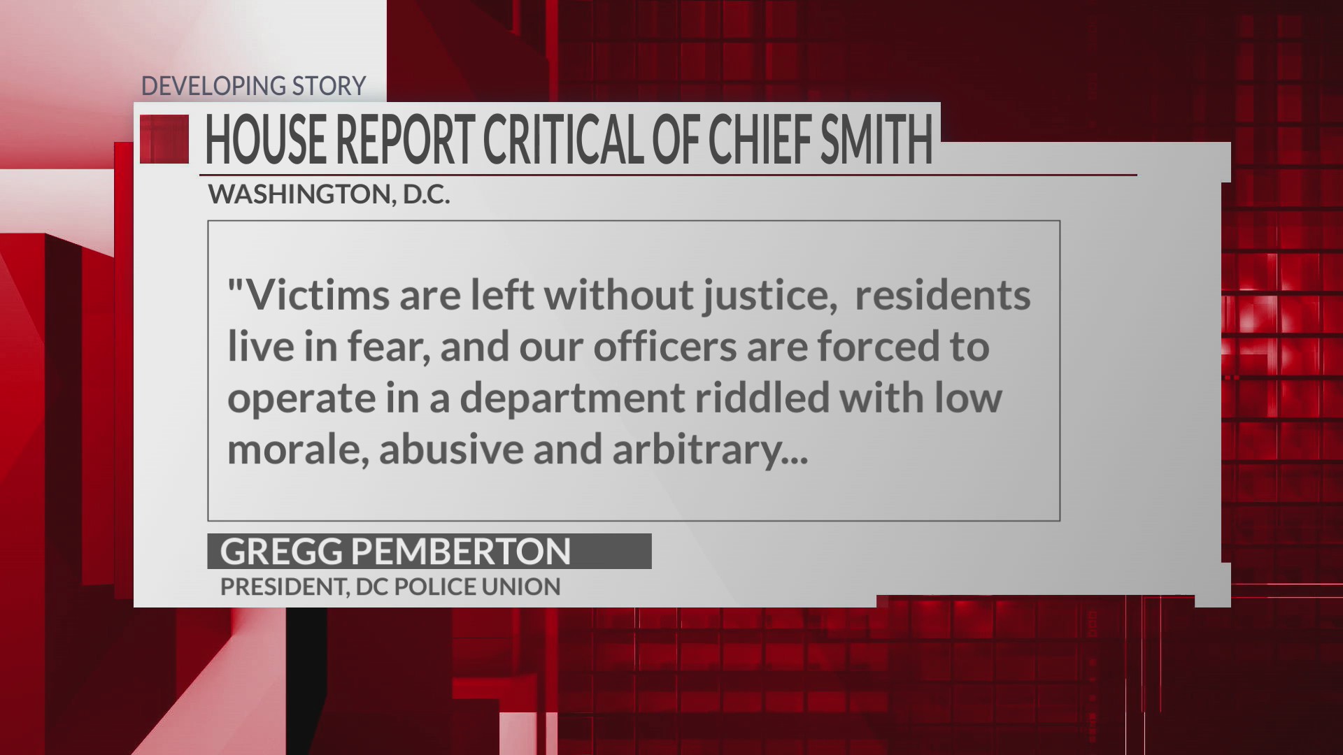 DC Police Union releases statement following House investigation report