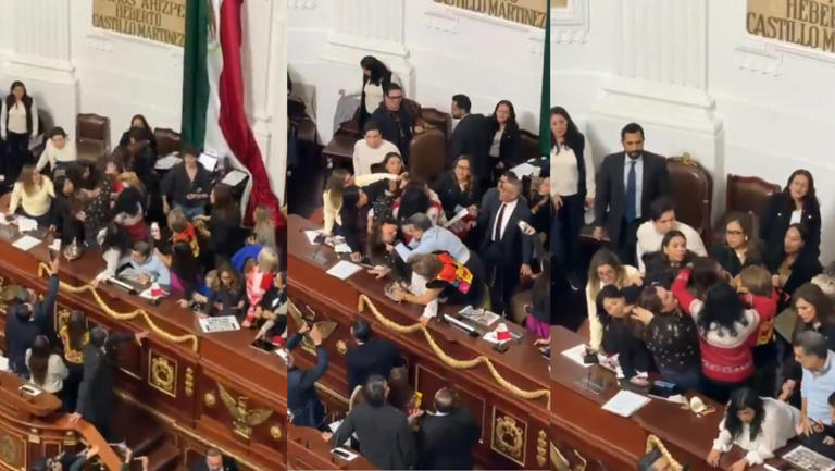 Sesión reventada en el Congreso de la CDMX tras pelea entre diputadas por el InfoCDMX. Foto: Captura de pantalla