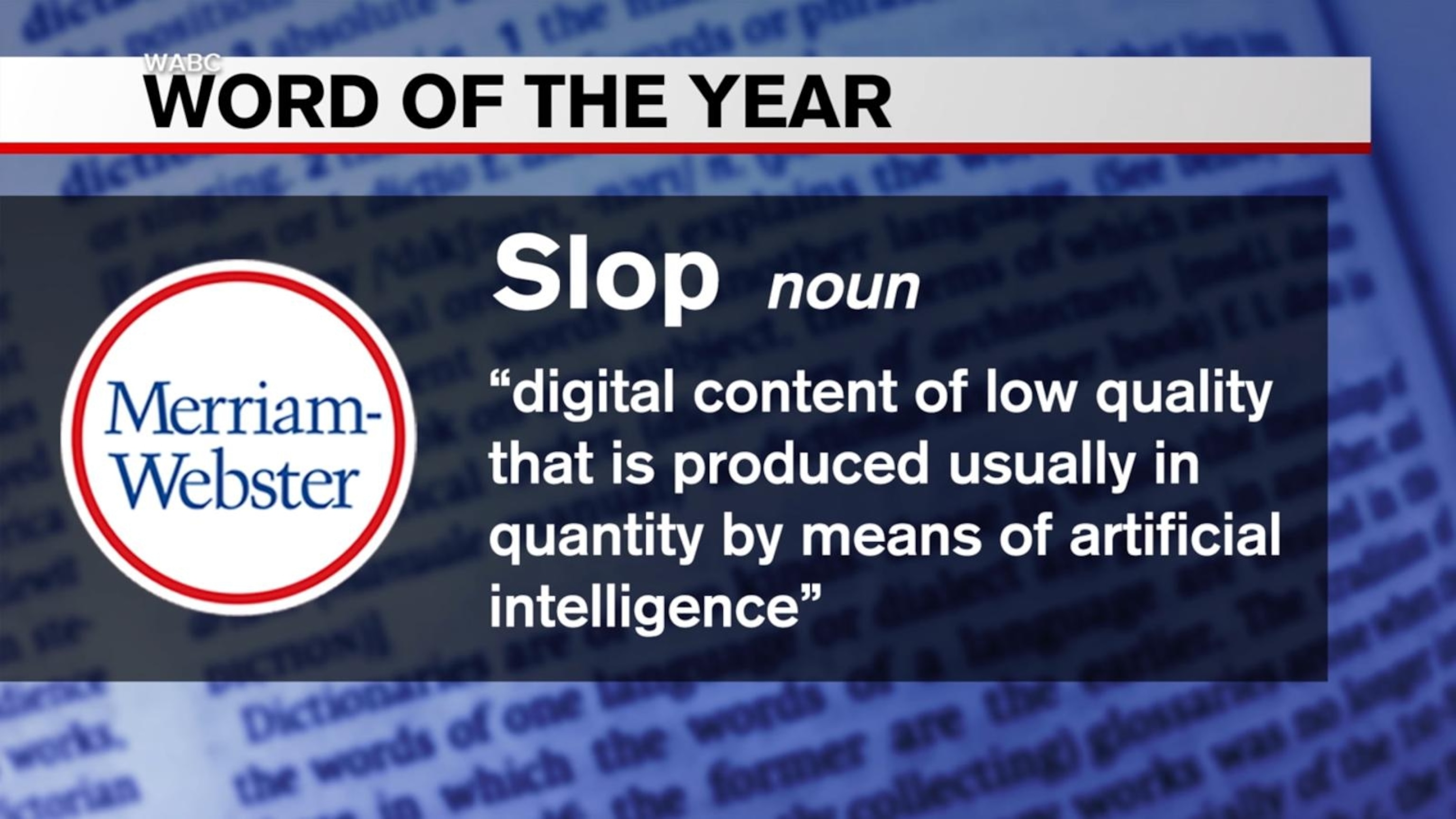 'Slop' crowned Merriam-Webster word of the year, defining era of AI ...