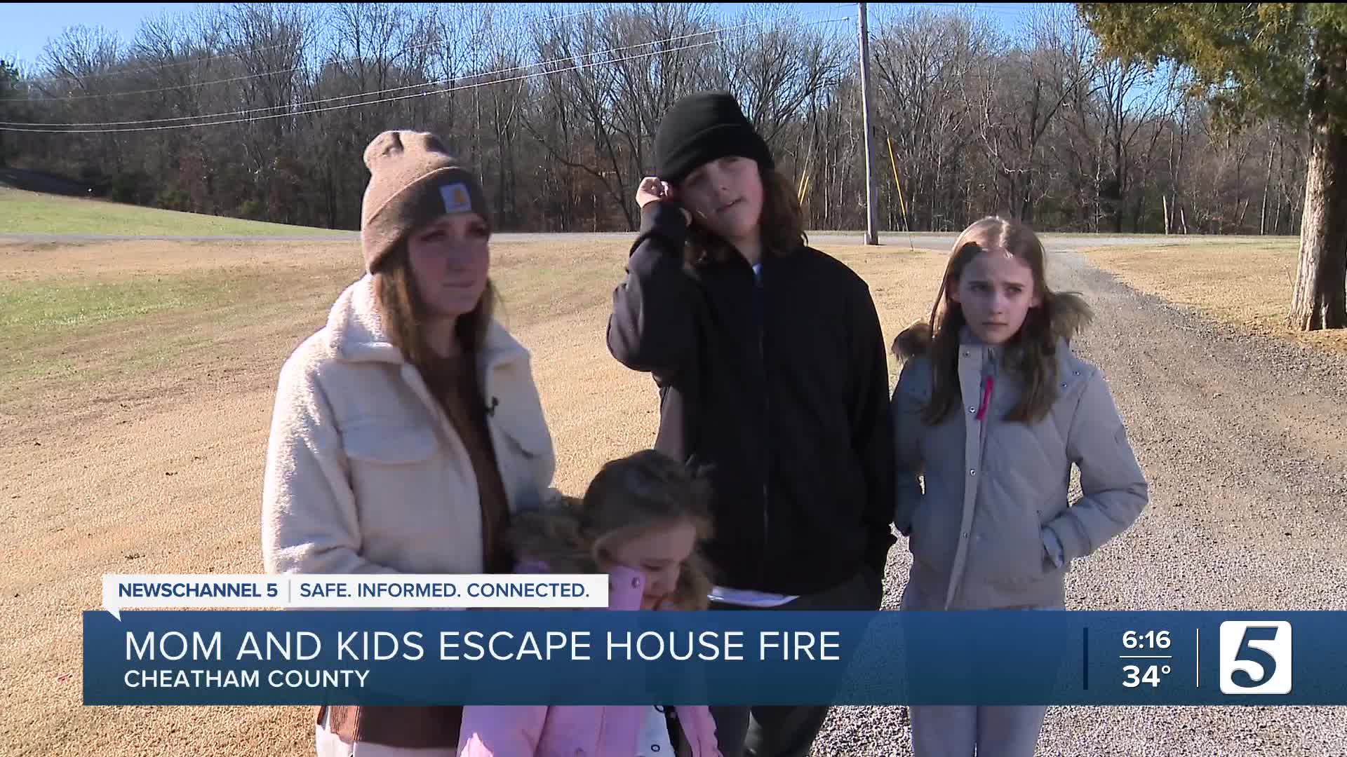 Tenn. mom rescues daughter from house fire deemed a total loss