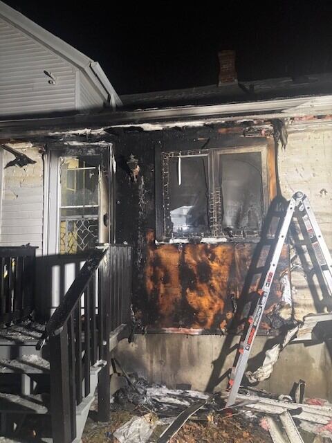 Five displaced after fire burns through first floor of two-story house
