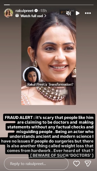 Rakul Preet Singh slams doctor for 'fake surgery' claims; says, 'weight ...
