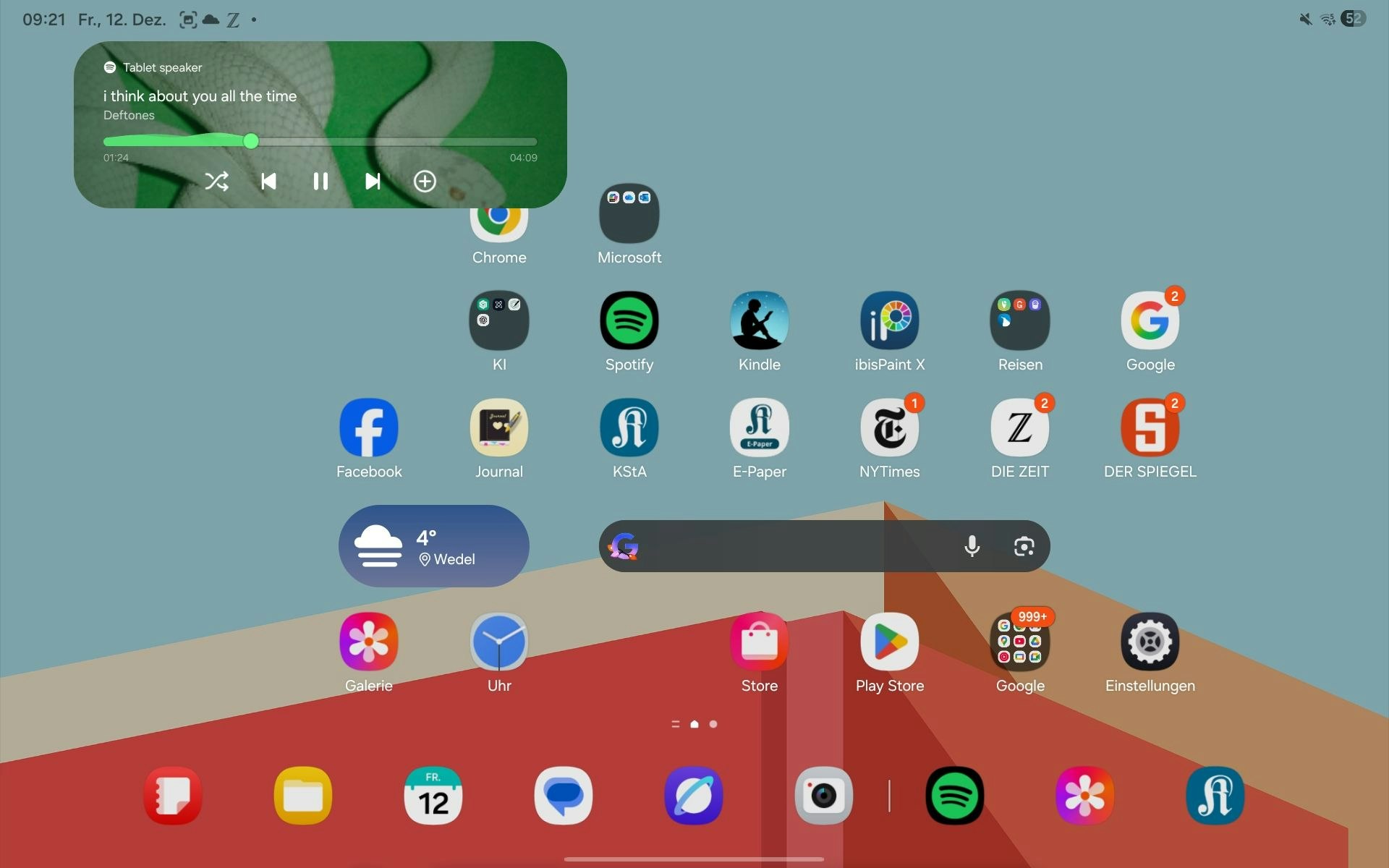 Eine Desktop-Fläche mit verschiedenen Apps.