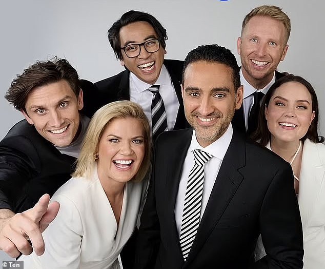 The cast of The Project is pictured  