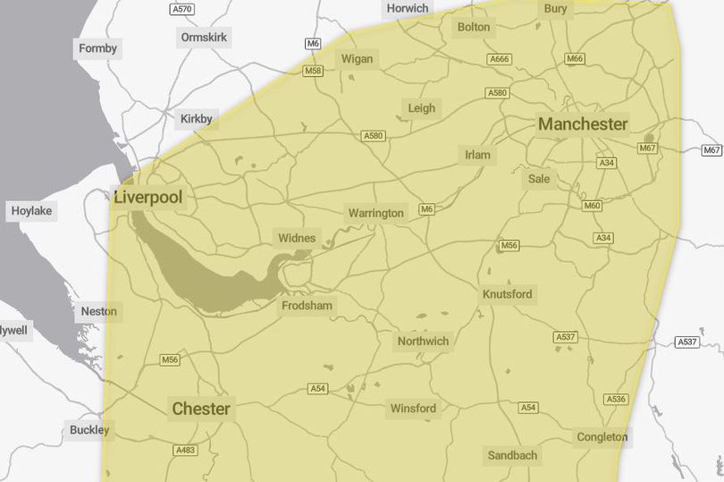 Met Office issues 10-hour weather warning for Merseyside