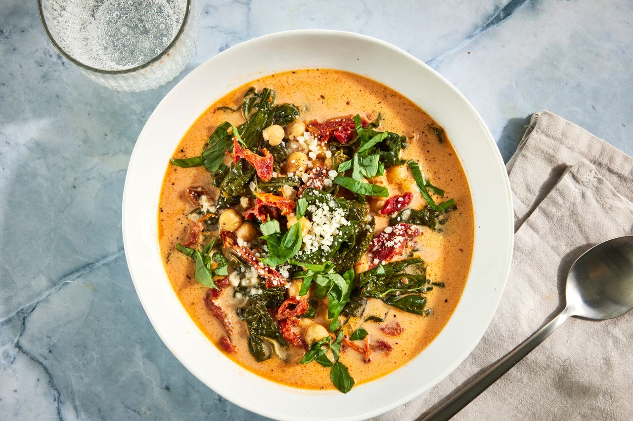 an image of the Marry Me Chickpea Soup with Kale