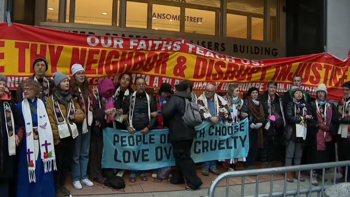 Chained ICE protesters block entrances to SF federal building