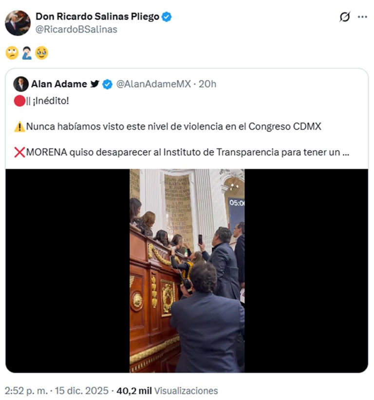 Salinas Pliego y Chumel Torres reaccionan a la pelea en el Congreso de ...