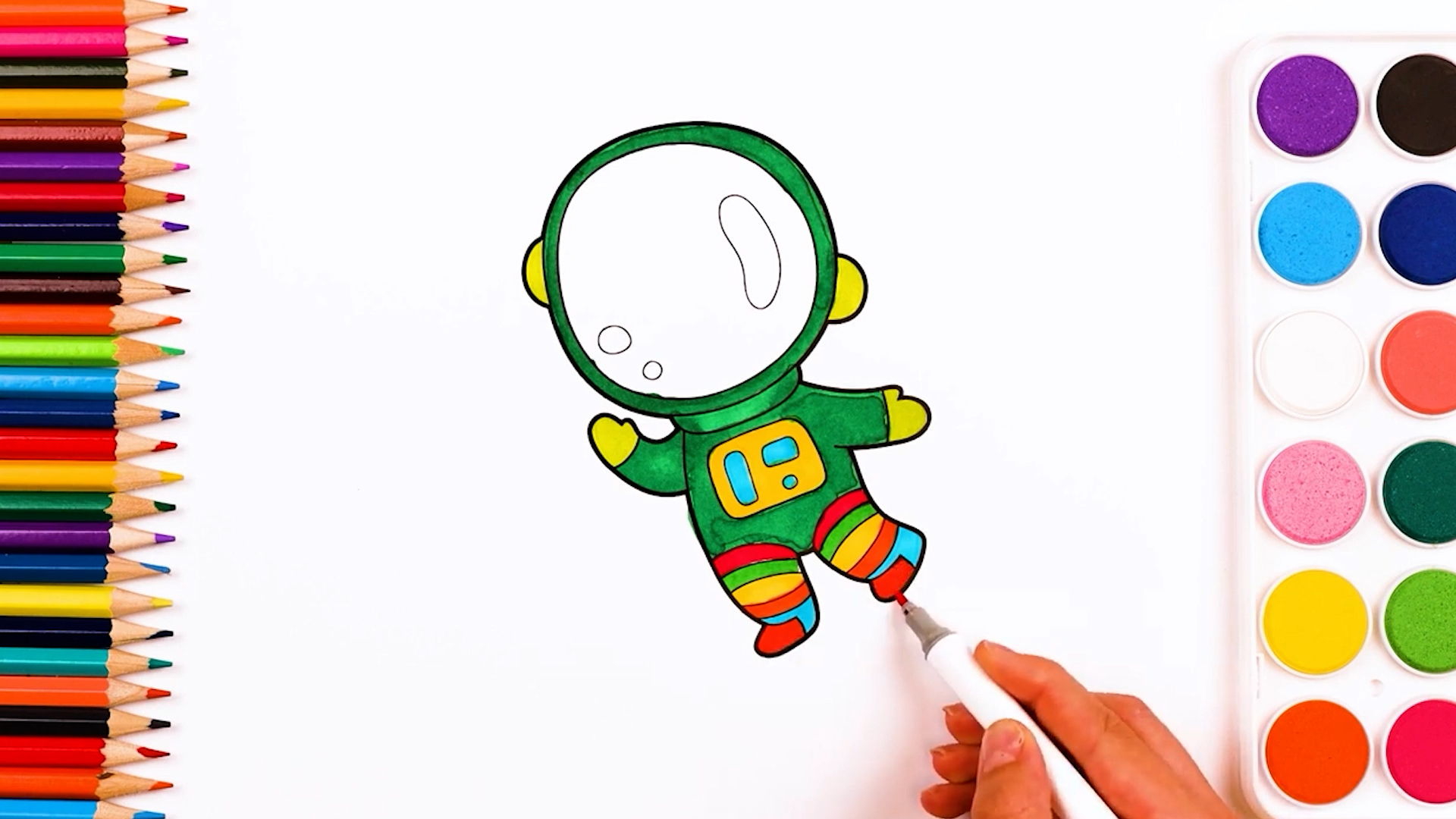 Learn colors through an astronaut drawing