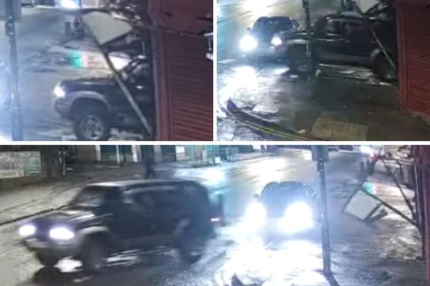 CCTV footage shows dramatic moment vehicle bursts out of Bradford shop ...