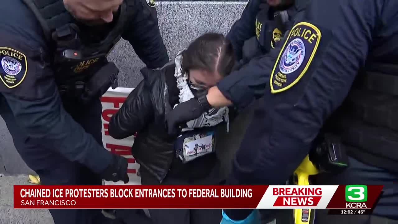 Protesters in San Francisco block federal building entrances over ICE ...