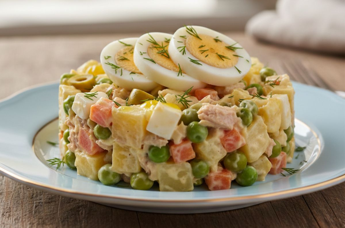 Receta de ensalada rusa con huevo cocido en menos de 30 minutos