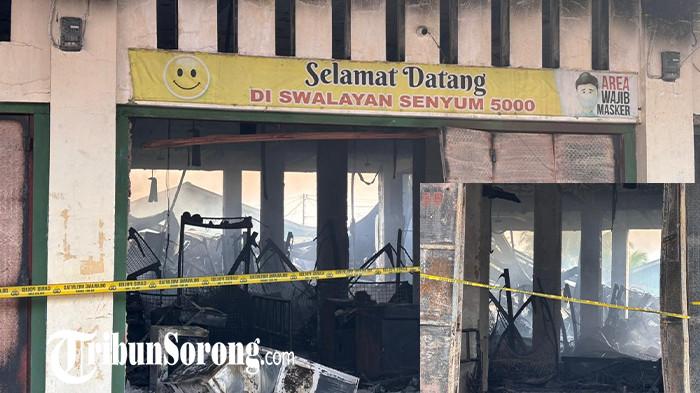 Swalayan Senyum 5000 Sorong Terbakar, Damkar Butuh 5 Jam untuk Padamkan Api