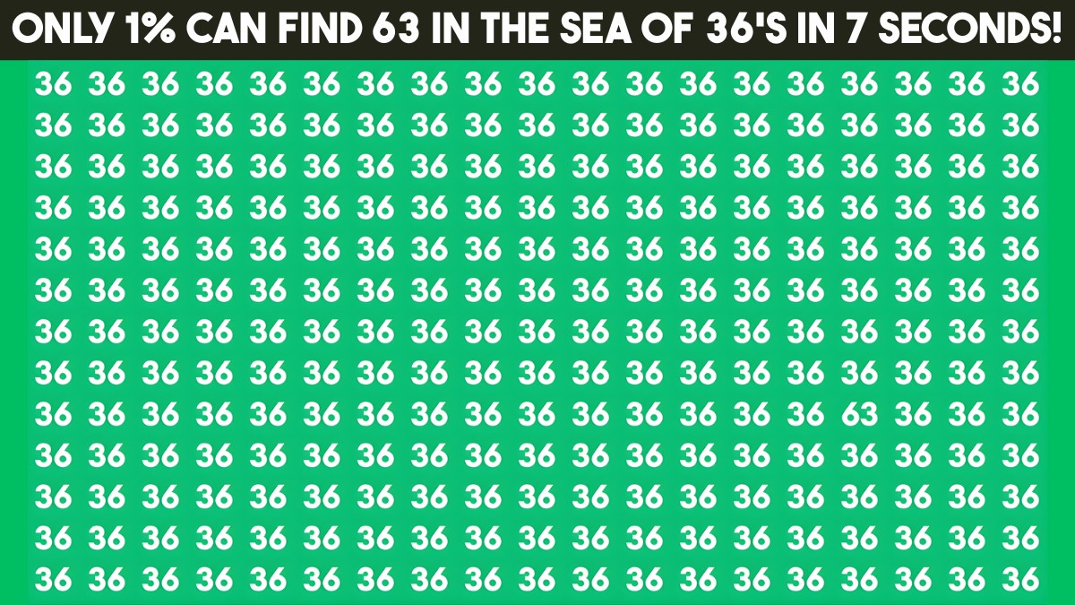 Only 1% of people with eagle eyes can find the number 63 among the sea ...