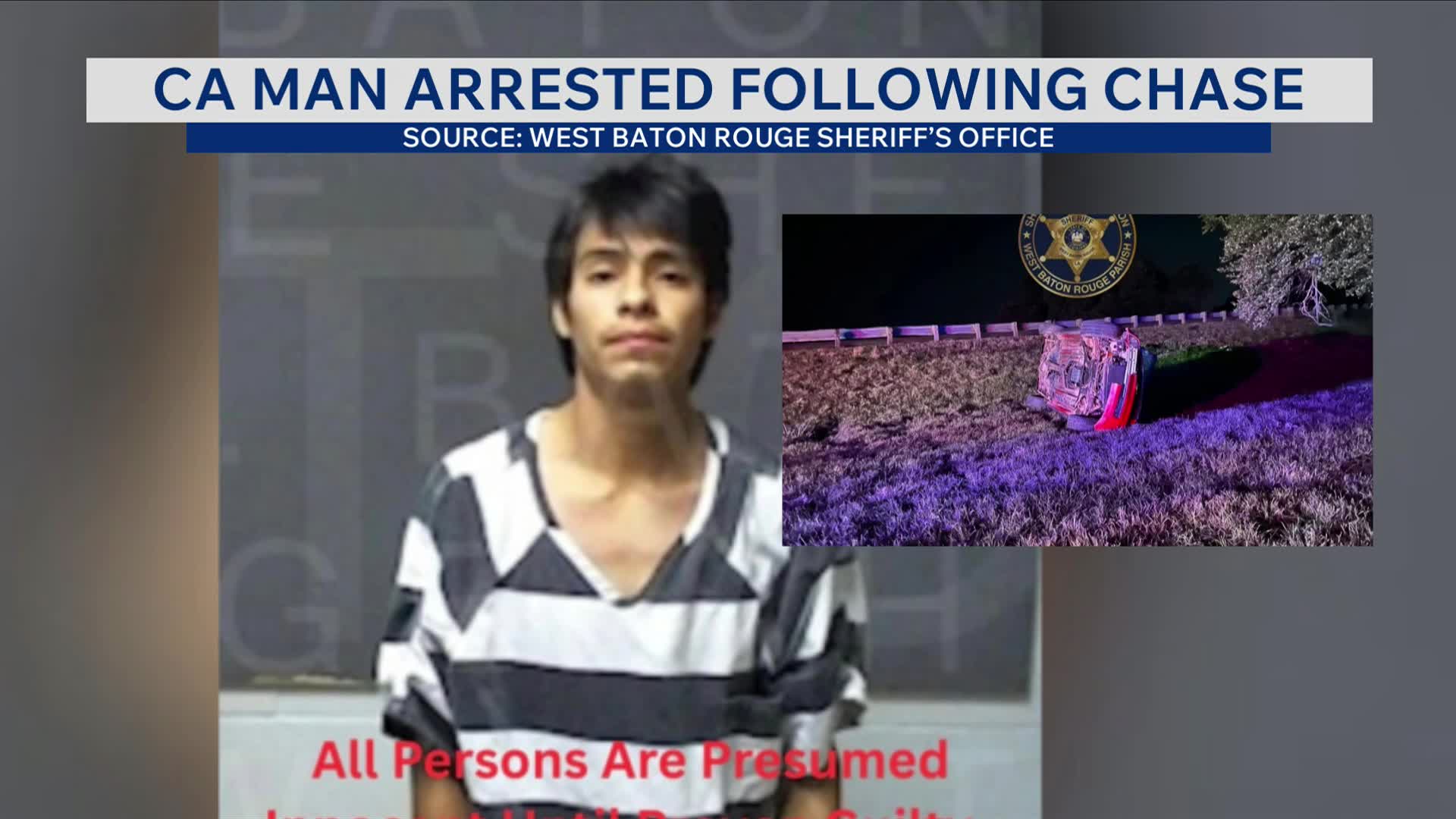 Los Angeles man arrested after pursuit in West Baton Rouge