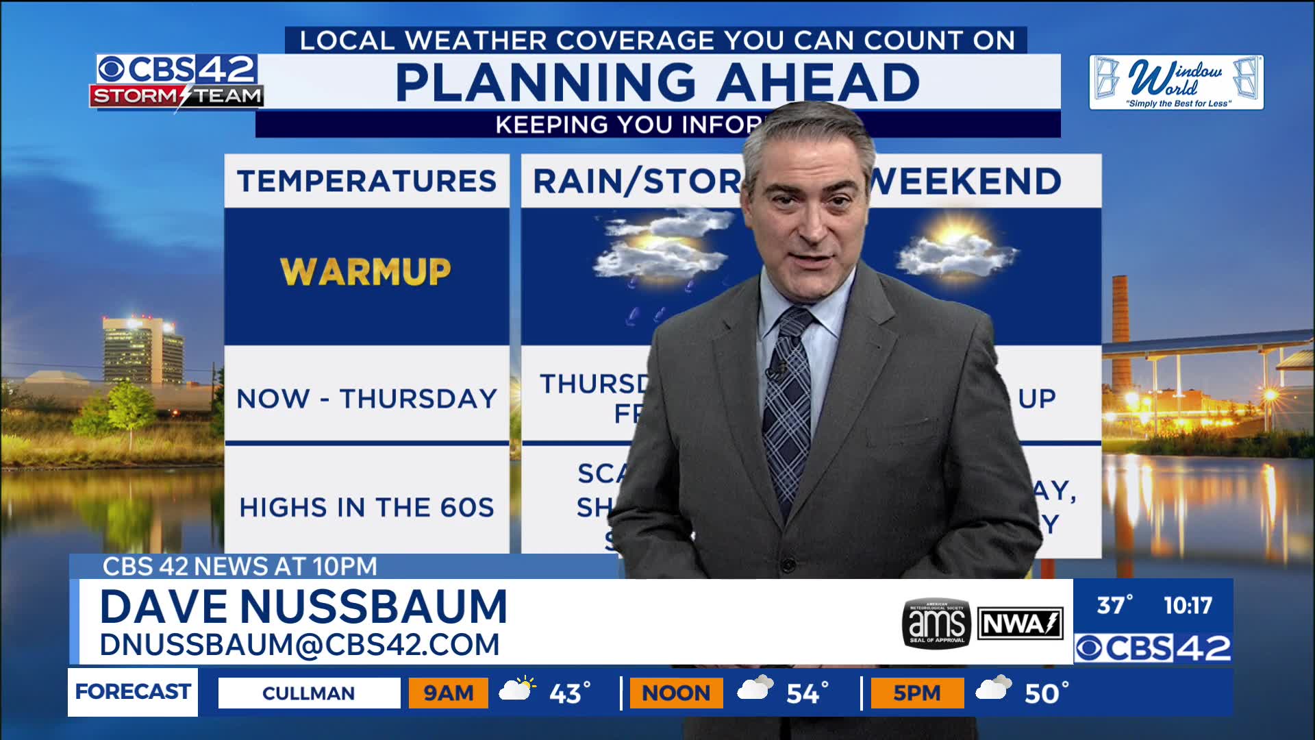A warm Wednesday before a stormy Thursday turns cooler on Friday ...
