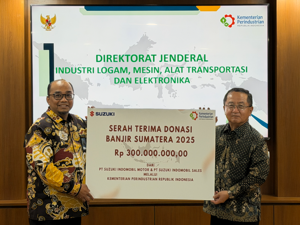 Suzuki Donasikan Ratusan Juta untuk Korban Banjir dan Longsor Sumatera via Kemenperin
