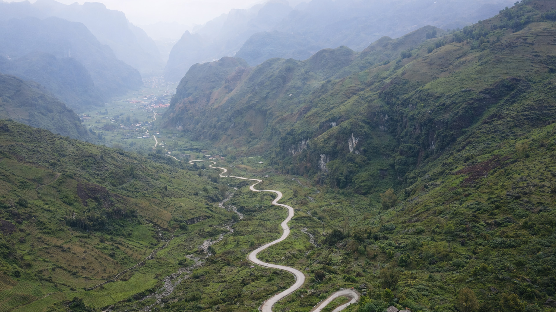 Winding road through northern Vietnam