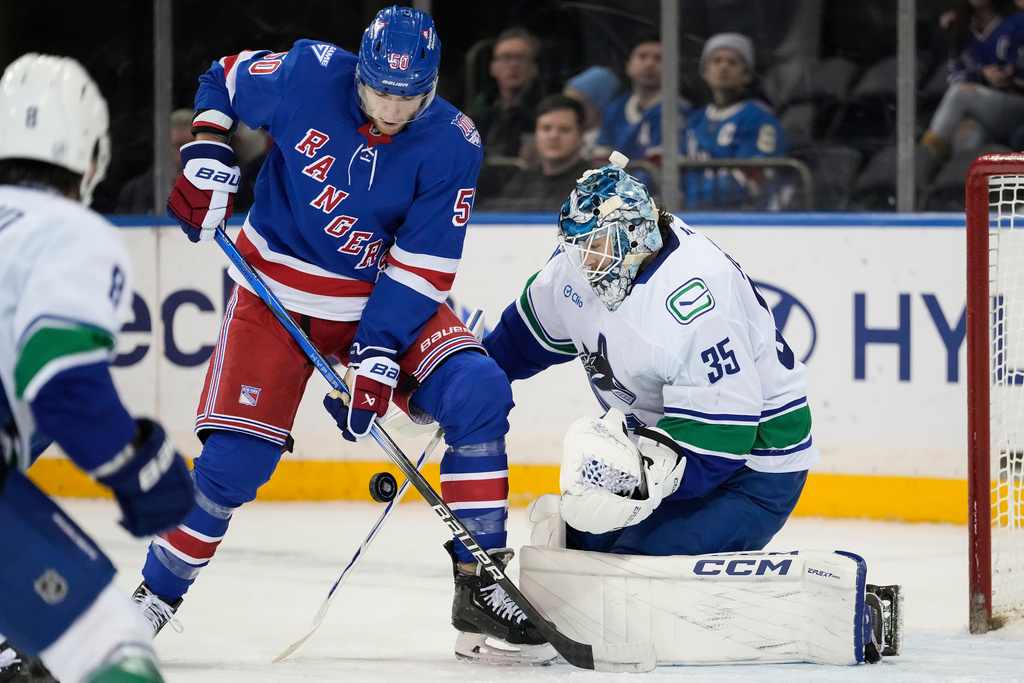 Thatcher Demko stops 23 as Canucks blank Rangers 3-0