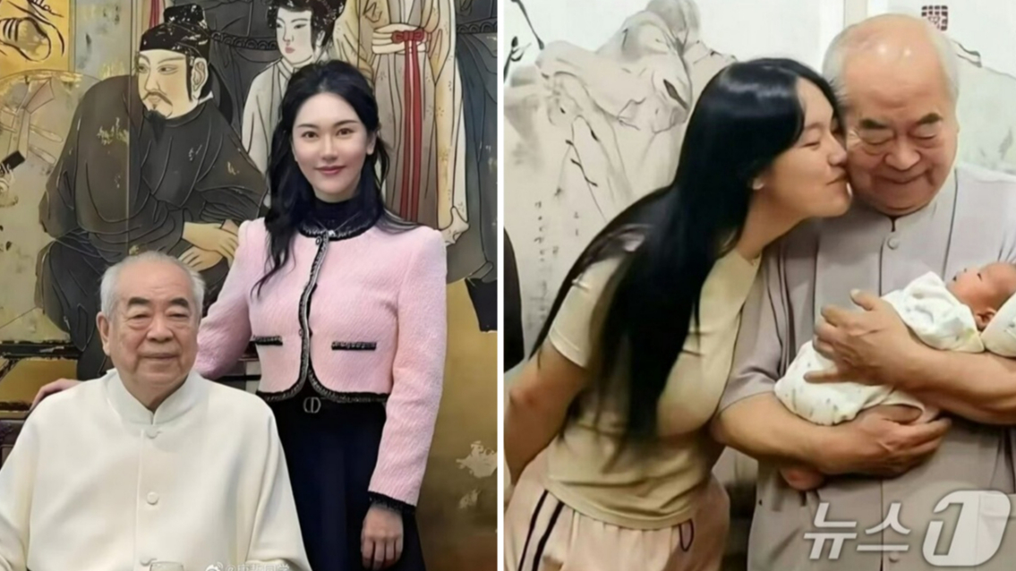 중국을 대표하는 유명 화가 판쩡(87)이 50세 연하 아내와의 사이에서 아들을 얻었다고 밝혔다. /사진=뉴스1(웨이보 갈무리) 