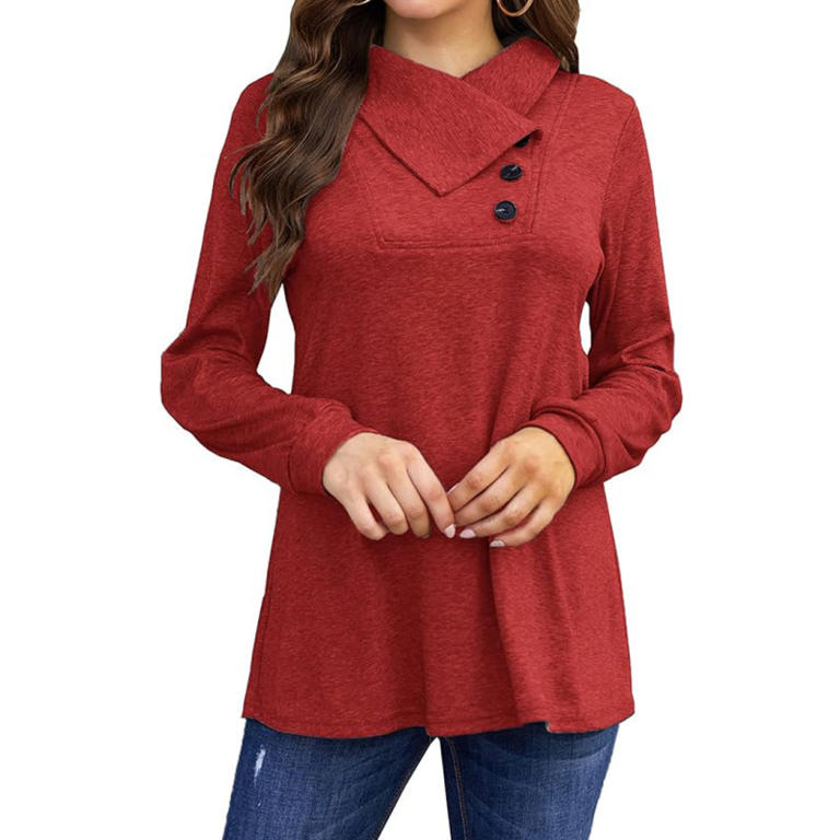 Amazon's 'super soft and comfy' cowl neck button tunic is on sale for ...