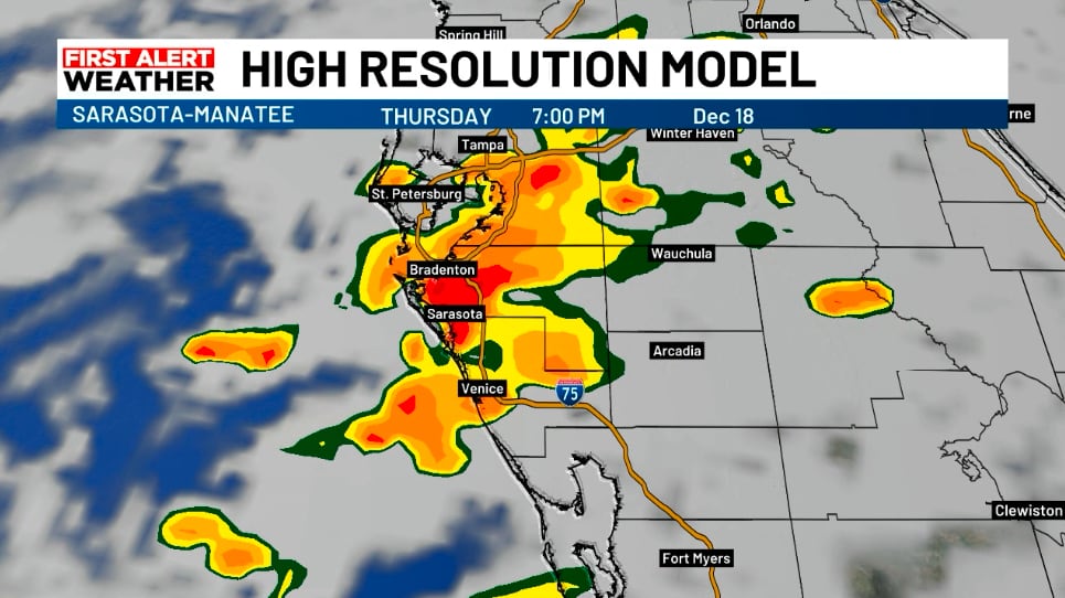 Today’s sunny skies give way to showers tomorrow