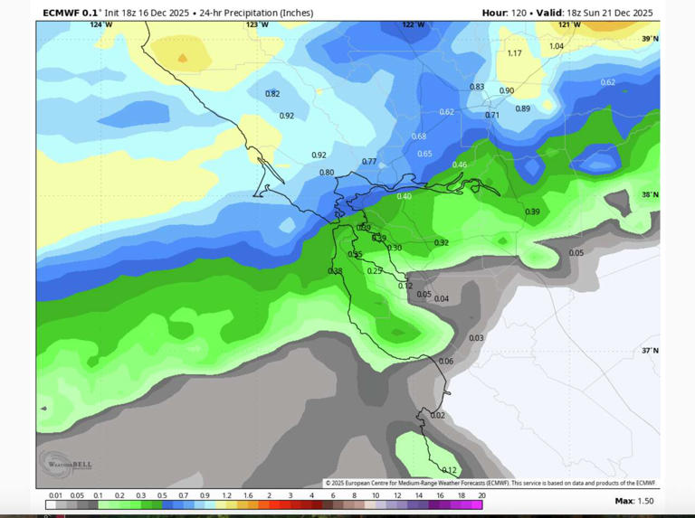 Storm forecast shows Pineapple Express may head straight for Bay Area
