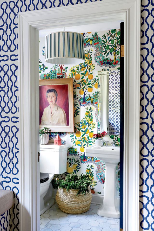 Sohr Powder Room Decorated for Christmas