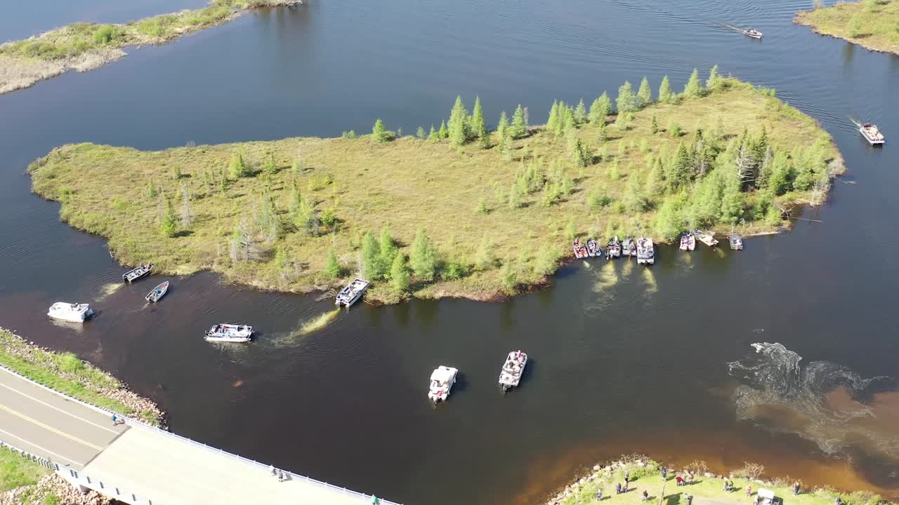 Relocating a floating bog on Lake Chippewa in Wisconsin