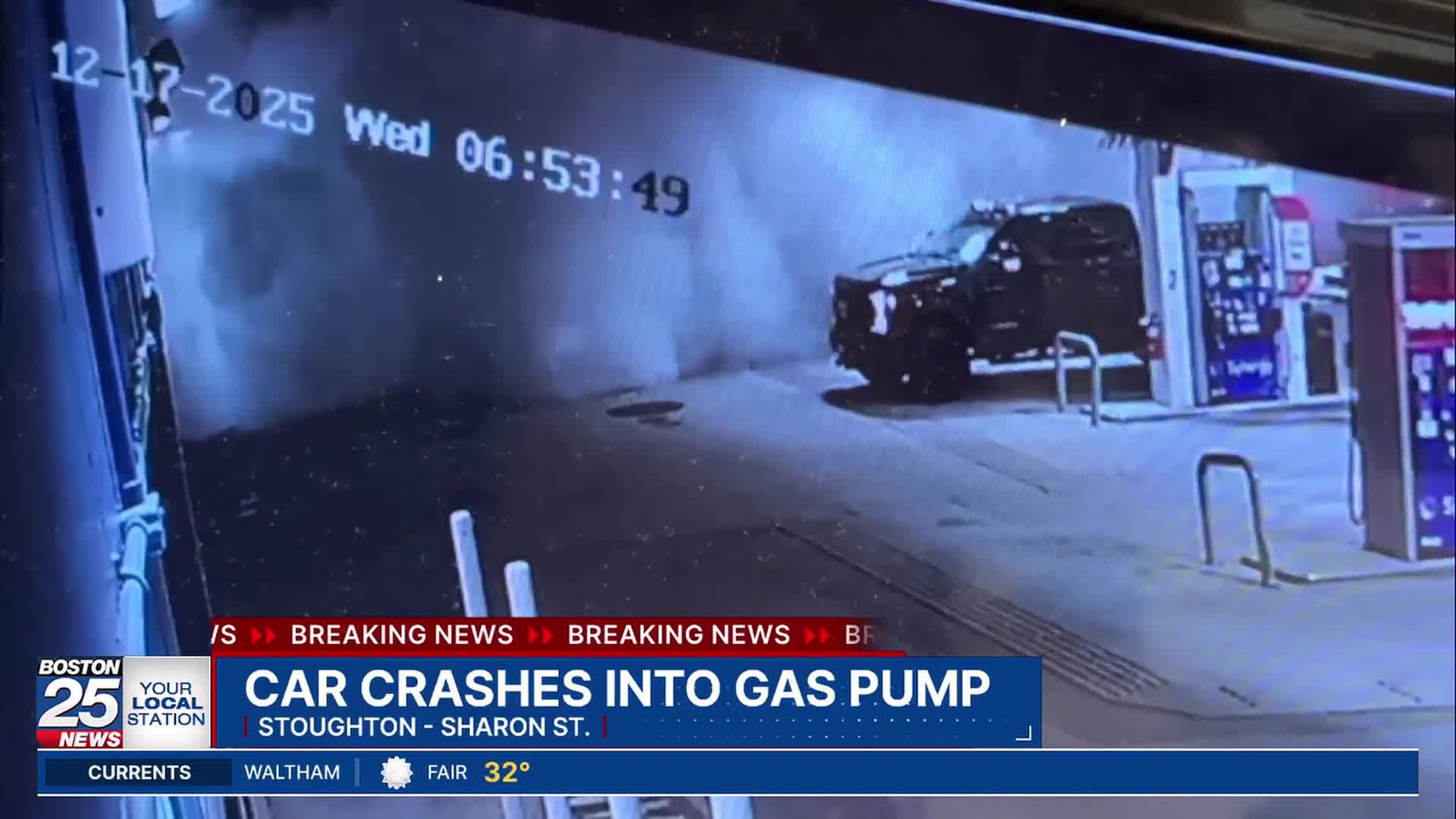 Video shows moment car slammed into pump at Mass. gas station, setting ...